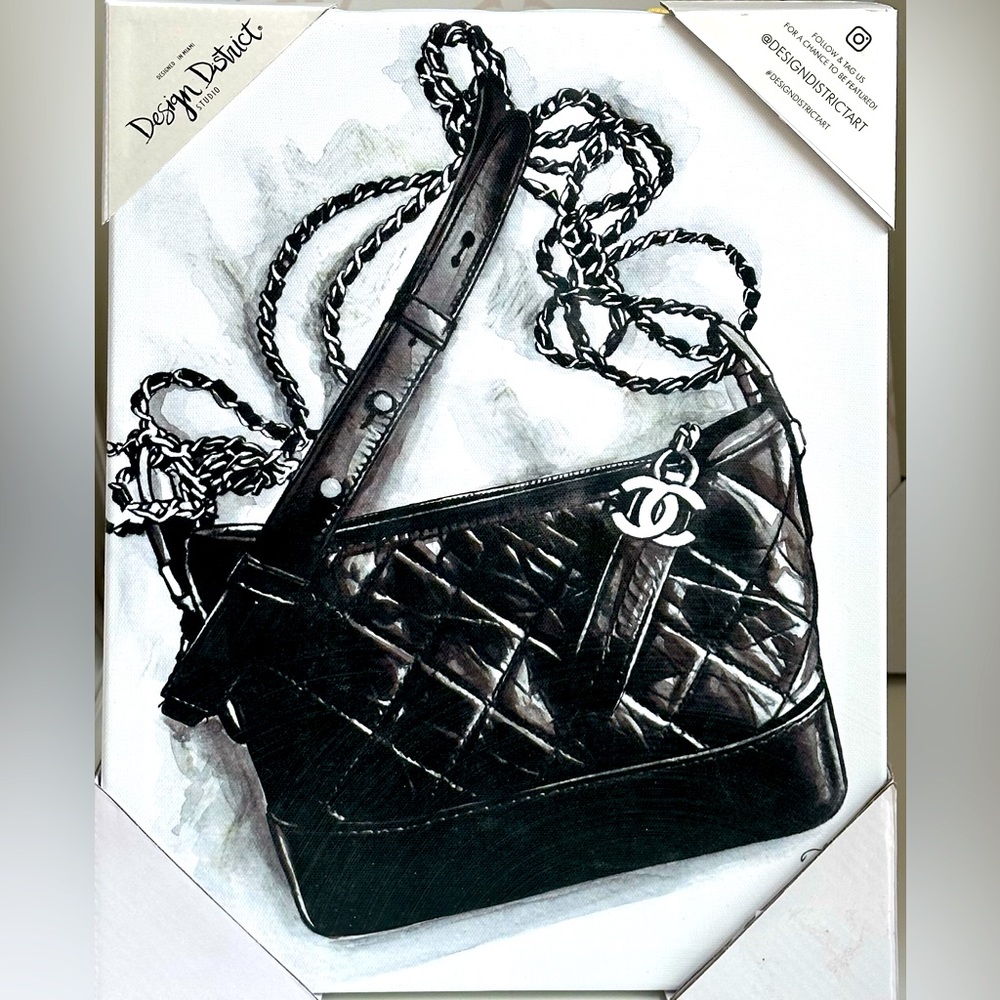 Design District Art Oliver Gal "Doll Memories Gabrielle Handbag" Wall Art Chanel